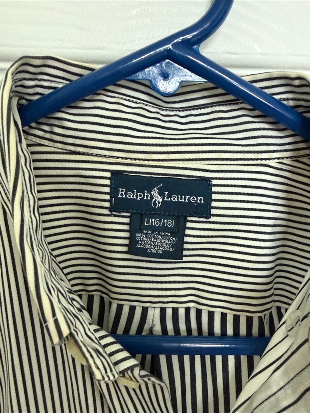 Ralph Lauren Asymmetrical Black and White Polo, Size L - Picture 2 of 6
